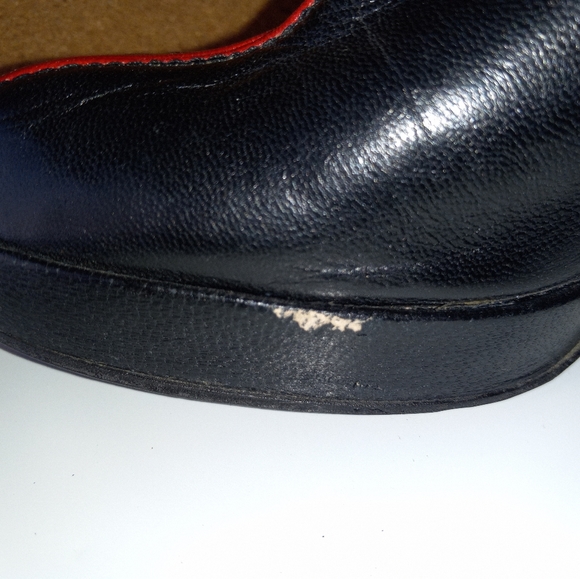 Black and red leather Italian clogs - Picture 3 of 11